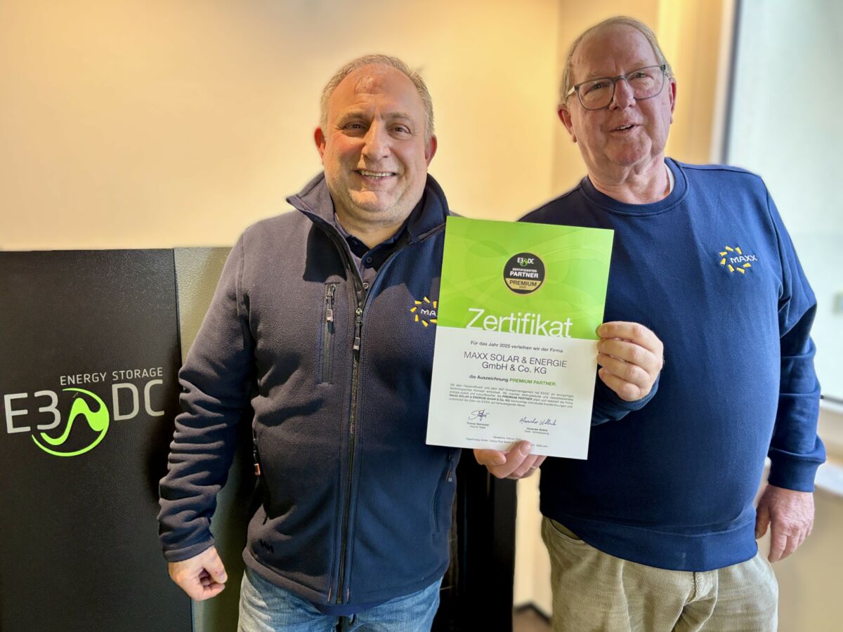 MAXX SOLAR ist E3/DC-Premium-Partner 2024